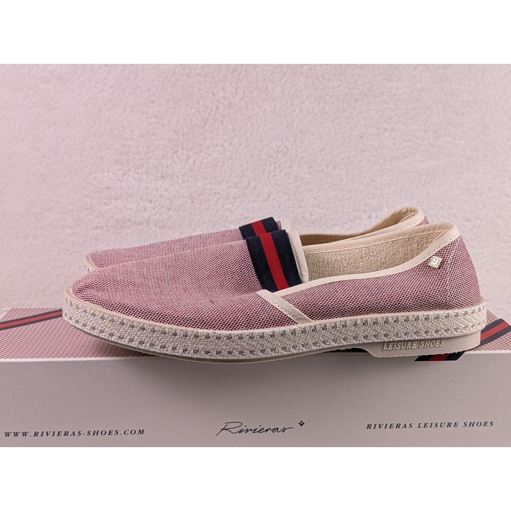 Rivieras College Rouge Red White Mesh Slip On Leisure Shoes Womens 5.5 EU 37